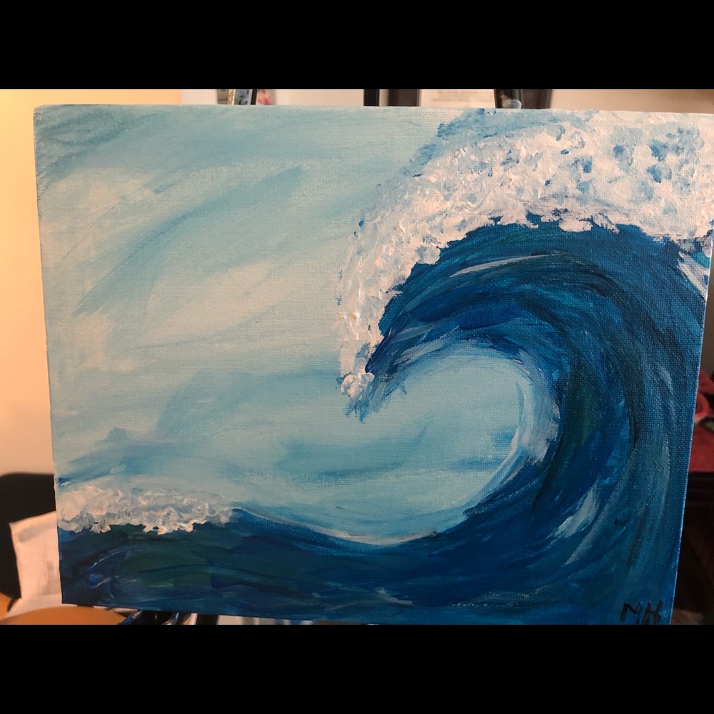 Hand Painted Wave- Acrylic paint on canvas